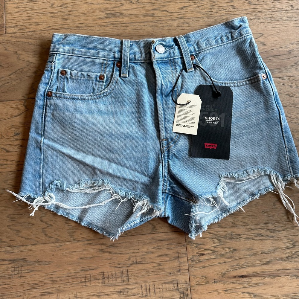 Levi’s 501 high rise jean shorts, size 26, original fit